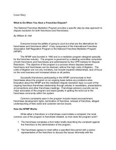 Cover Story  What to Do When You Have a Franchise Dispute?