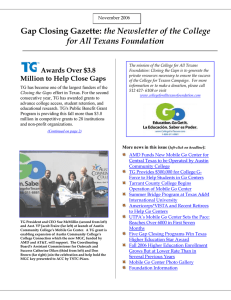 the Newsletter of the College for All Texans Foundation Awards Over $3.8