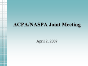ACPA/NASPA Joint Meeting April 2, 2007