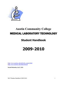 2009-2010 Austin Community College MEDICAL LABORATORY TECHNOLOGY