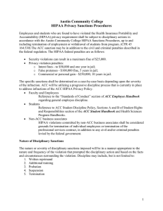 Austin Community College HIPAA Privacy Sanctions Procedures