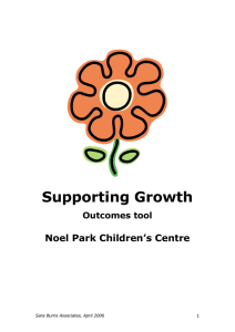 Supporting Growth  Noel Park Children’s Centre Outcomes tool
