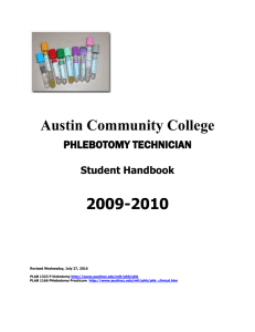 Austin Community College  2009-2010 PHLEBOTOMY TECHNICIAN