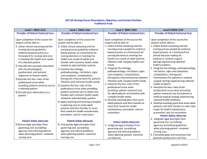 ACC AD Nursing Course Descriptions, Objectives, and Content Outlines Traditional Track
