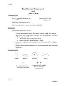 Basic Electrical Measurement And Error Analysis