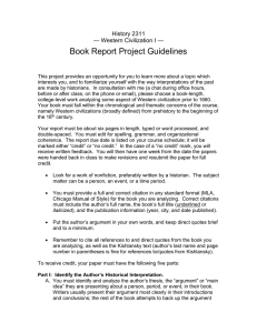 Book Report Project Guidelines History 2311 — Western Civilization I —