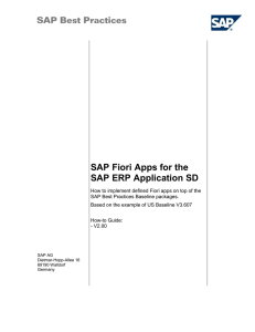 SAP Fiori Apps for the SAP ERP Application SD