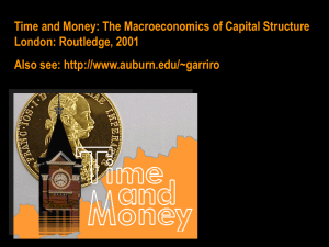 Time and Money: The Macroeconomics of Capital Structure London: Routledge, 2001