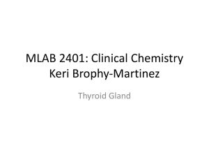 MLAB 2401: Clinical Chemistry Keri Brophy-Martinez Thyroid Gland