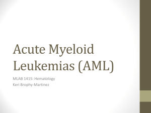 Acute Myeloid Leukemias (AML) MLAB 1415: Hematology Keri Brophy-Martinez