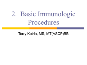 2.  Basic Immunologic Procedures Terry Kotrla, MS, MT(ASCP)BB
