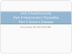 Unit 3 Autoimmunity Part 4 Hashimoto’s Thyroiditis Part 5 Grave’s Disease