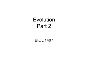 Evolution Part 2 BIOL 1407