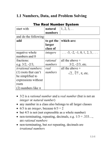 1.1 Numbers, Data, and Problem Solving