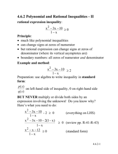 4.6.2 Polynomial and Rational Inequalities - II