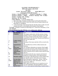 ANATOMY AND PHYSIOLOGY 1  BIOL 2651 sections A,B,C,D &amp;E Fall  2012