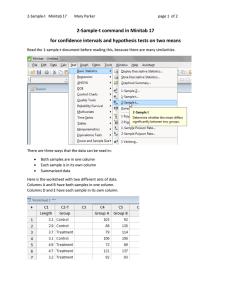 make ci for difference in proportion on minitab express