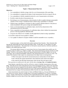 Topic J.  Measurement Data Sets
