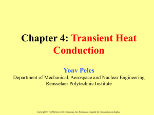 Chapter 4: Transient Heat Conduction Yoav Peles