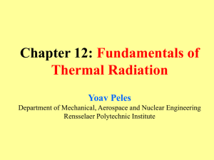 Chapter 12: Fundamentals of Thermal Radiation Yoav Peles