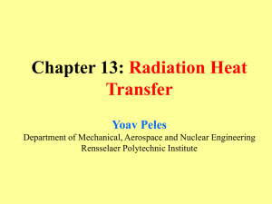 Chapter 13: Radiation Heat Transfer Yoav Peles