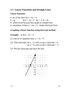 1-3  Linear Functions and Straight Lines