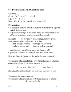 6-4 Permutations and Combinations