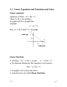 1-3  Linear Equations and Functions and Lines