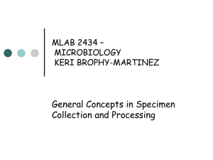 General Concepts in Specimen Collection and Processing MLAB 2434 – MICROBIOLOGY