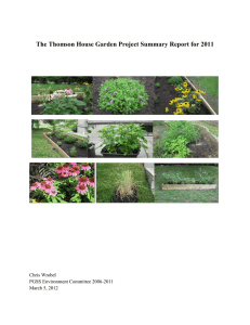 The Thomson House Garden Project Summary Report for 2011  Chris Wrobel