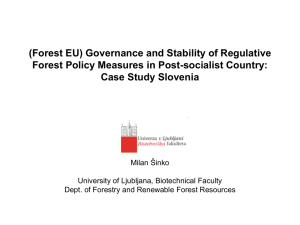 (Forest EU) Governance and Stability of Regulative Case Study Slovenia