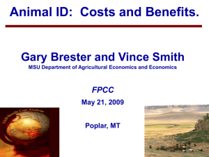 Animal ID:  Costs and Benefits. Gary Brester and Vince Smith FPCC