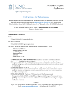 Instructions for Submission 2016 MED Program Application