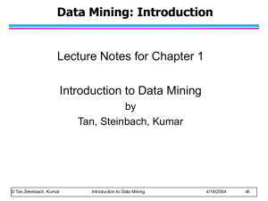 Data Mining: Introduction Lecture Notes for Chapter 1 Introduction to Data Mining by