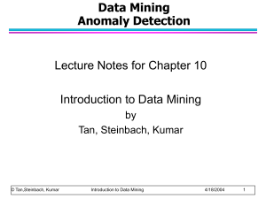 Data Mining Anomaly Detection Lecture Notes for Chapter 10 Introduction to Data Mining