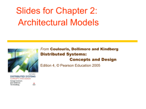Slides for Chapter 2: Architectural Models Distributed Systems: Concepts and Design