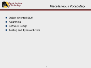 Miscellaneous Vocabulary Object-Oriented Stuff Algorithms Software Design