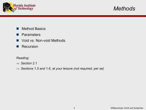 Methods  Method Basics Parameters