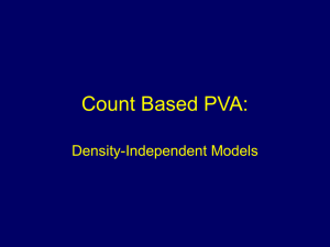 Count Based PVA: Density-Independent Models