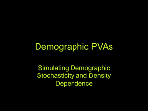 Demographic PVAs Simulating Demographic Stochasticity and Density Dependence