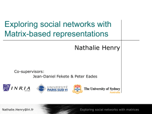 Exploring social networks with Matrix-based representations Nathalie Henry Co-supervisors: