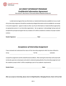 ILR CREDIT INTERNSHIP PROGRAM Confidential Information Agreement