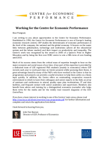 Working for the Centre for Economic Performance
