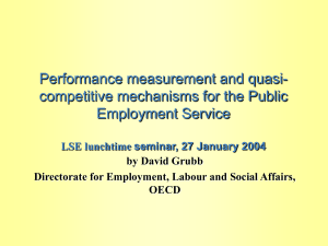 Performance measurement and quasi- competitive mechanisms for the Public Employment Service