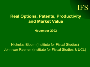 IFS Real Options, Patents, Productivity and Market Value