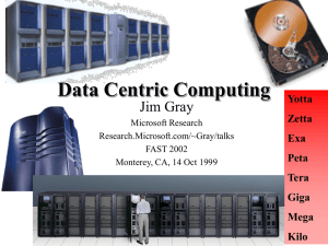 Data Centric Computing Jim Gray Yotta Zetta