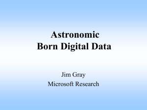 Astronomic Born Digital Data Jim Gray Microsoft Research