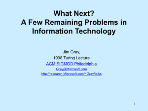 What Next? A Few Remaining Problems in Information Technology Jim Gray,