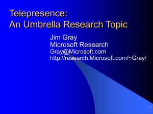 Telepresence: An Umbrella Research Topic Jim Gray Microsoft Research