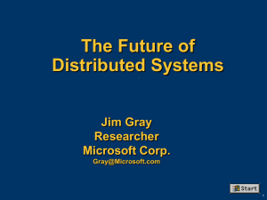 The Future of Distributed Systems Jim Gray Researcher